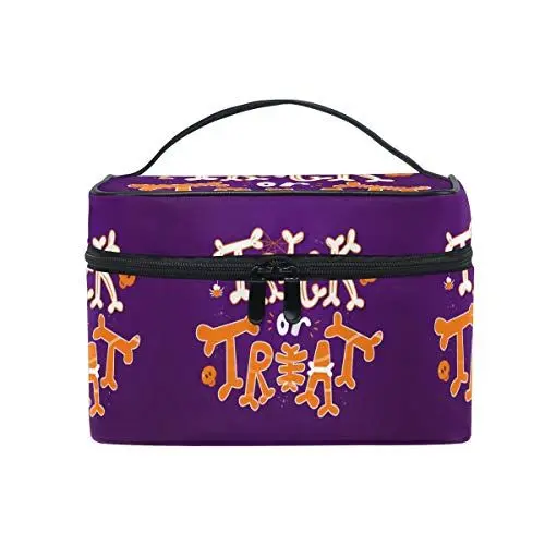 Produktbild: Halloween Trick Treat Kosmetiktasche für Frauen Schminktasche Große Mädchen Damen Make Up Taschen Kulturbeutel