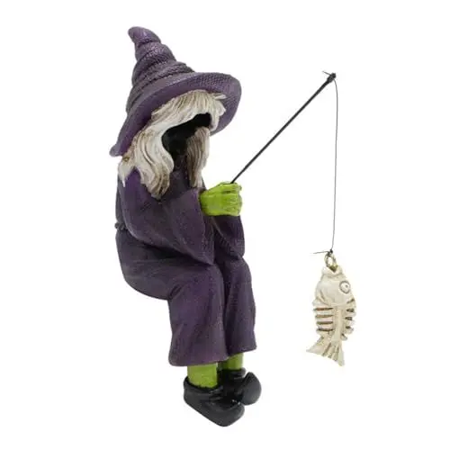 Produktbild: Halloween-Angelhexe-Statue, Sitzende Hexenfigur, Kunstharz, Angelhexe-Ornament, Sitter-Hexe-Skulptur für den Außenbereich, Garten, Hof, Rasen, Teich, Dekoration