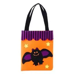 Produktbild: Halloween-Dekoration, Halloween-Tragetaschen, Süßes oder Saures-Taschen für Kinderpartys, Süßigkeitentüten mit Henkel, Geschenktüten für Halloween (Fledermausmuster)