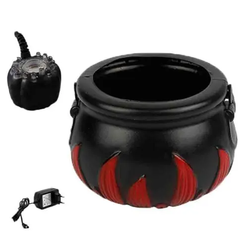 Produktbild: Halloween-Kessel Mister, 12 LEDs, Nebelmaschine, Nebelmaschine, Hexenkessel, Hexenglas, Zerstäuberlampe, Punschschale, Süßigkeiten, Feuer, Flammeneimer, Nebelmaschine,