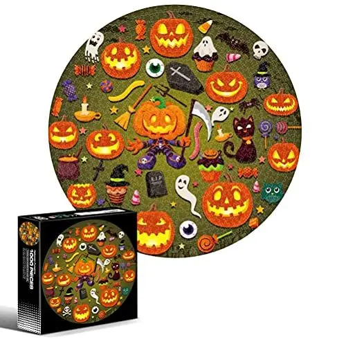 Produktbild: Halloween-Kürbislaterne, 1000-teiliges Puzzle, Spielzeug Zum Stressabbau und Familienspiel, Entwicklung der Hand-Auge-Koordination, des Gedächtnisses und der Problemlösung, 65 Cm
