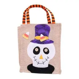 Produktbild: Halloween-Süßigkeiten-Taschen Lustig bedruckte Stofftasche Leichte & robuste Geschenktüten Lustige Bonbontüten für Kinder Modische Tragetasche Festliche Bonbon-Taschen (White, A)