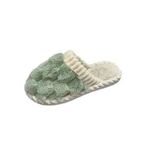 Produktbild: Hallux Valgus Schuhe Damen Damen Casual Plüsch Flachboden Damen Hausschuhe Plüsch Hausschuhe Warme Hausschuhe Damen Schuhe Silber (Green, 38)
