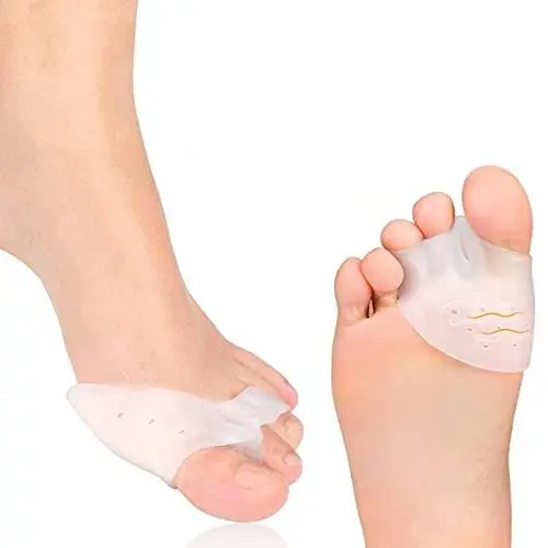 Produktbild: hallux valgus zehenspreizer silikon für alle Zehen, schiene korrektur 3-Zehen Weich und elastisch Soft Gel Rutschfest Transparent, universalgröße(1 Paar)