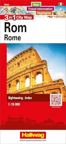 Produktbild: Hallwag Stadtplan Rom: 3 in 1: Stadtplan, Reiseinformationen und Highlights!