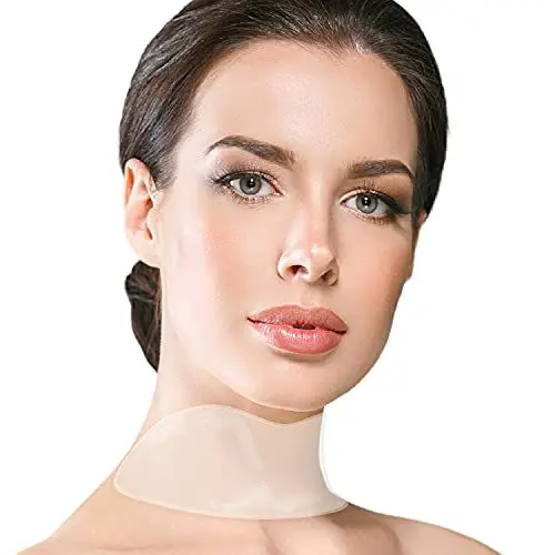 Produktbild: Hals Antifalten Pads - Anti-Aging Feuchtigkeitsspendende Straffende Haut-Safe Silikon Hautpflege Schönheit Patches - über Nacht wiederverwendbar Feine Linie Prävention & Lift Colleté (1-mo Supply)