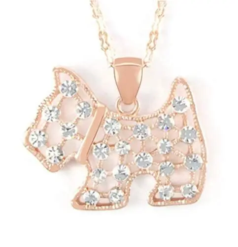 Produktbild: Halskette 'Hund', verziert mit funkelnden Kristallen von Swarovski®, Farbe: rosegold