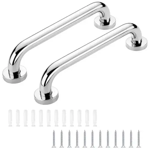 Produktbild: Haltegriff, 2 Stück Badewannengriff, Duschgriff aus Edelstahl, 30 cm, Rutschfest, für Senioren, Kinder, Schwangere und Behinderte, idea für Badewanne, WC, Badezimmer