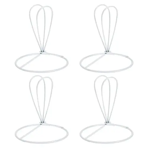 Produktbild: Halter Clip DIY Abdeckung Lampenschirm Schirm Ring Passer Ersatz: Gestell Fabrikat Mm Trommel Tisch Draht Bügel Licht Zubehör Metall Käfig Form Aufsteckhalter Weiß