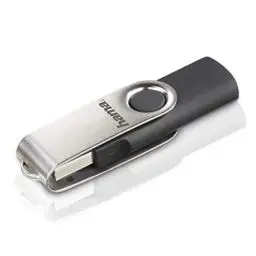 Produktbild: Hama 128 GB USB-Stick USB 2.0 Datenstick (15 MB/s Datentransfer, mit Öse zur Befestigung am Schlüsselring, Speicherstick, Memory Stick aus Metall, geeignet für Windows/MacBook) Silber