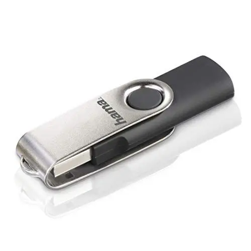 Produktbild: Hama 128 GB USB-Stick USB 2.0 Datenstick (15 MB/s Datentransfer, mit Öse zur Befestigung am Schlüsselring, Speicherstick, Memory Stick aus Metall, geeignet für Windows/MacBook) Silber