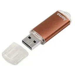 Produktbild: Hama 32GB USB-Stick USB 2.0 Datenstick (10 MB/s Datentransfer, USB-Stick mit Öse zur Befestigung am Schlüsselring, Speicherstick, Memory Stick mit Verschlusskappe, geeignet für Windows/MacBook) bronze