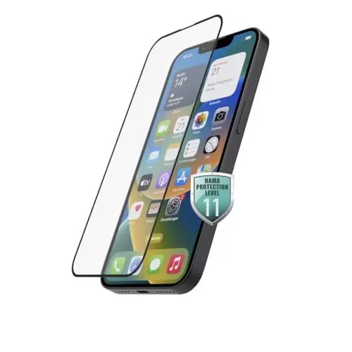 Produktbild: Hama 3D-Full-Screen-Schutzglas für Apple iPhone 15/15 Pro, Schwarz - Kratzschutz, Anti-Fingerprint, Easy-ON Eco-Montagerahmen