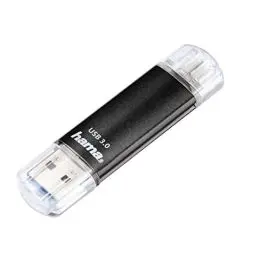 Produktbild: Hama 64GB USB-Speicherstick mit USB 3.0 & microUSB (2-in-1 USB-Stick, z.B. für Android Handy, Tablet, Computer, Notebook, PC, Laptop, MacBook, OTG, 40MB/s) Handy-Stick, Doppel Memory-Stick schwarz