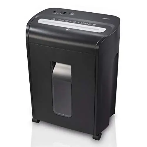 Produktbild: Hama Aktenvernichter fürs Home Office (Partikelschnitt, Micro-Cut-Schredder, bis 10 Blatt Papier, Plastikkarten, 18 Liter Papierkorb, Start/Stopp-Automatik, Sicherheitsstufe P4, gemäß DSGVO) schwarz