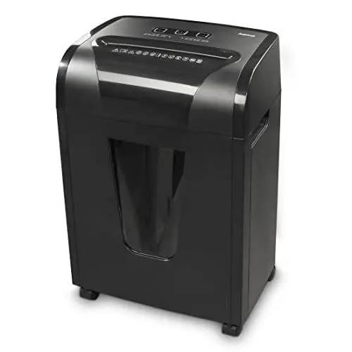 Produktbild: Hama Aktenvernichter Einzug Aktenvernichter professionell Home Office (Partikelschnitt, Schredder, elektrisch, 10 Blatt Papier, Kunststoff Schredder, 20 Liter Papierkorb, Sicherheitsstufe 5 DSGVO)