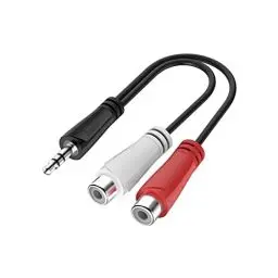 Produktbild: Hama Audio Adapter Klinke Cinch (3,5 mm Klinke Stecker auf 2x RCA/Cinch Buchse, HiFi Stereo Klinke Adapter zum Verbinden von Laptop, Handy, Tablet und Lautsprecher, Verstärker, Stereoanlage mit Cinch)
