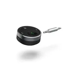 Produktbild: Hama Aux Bluetooth Adapter Auto (drahtloser Bluetooth Empfänger für Musik und Freisprechanlage, 10 Stunden Akku, Klinke, für Stereoanlage, Google Assistant und Siri, Streaming) Alu, schwarz