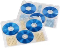 Produktbild: Hama CD-/DVD-/Blu-ray Hüllen mit 60 Indexkarten zum Beschriften (Archivierung, 10 Hüllen für je 6 CDs/DVDs/Blu-rays, geeignet für DIN A4 Ordner) transparent