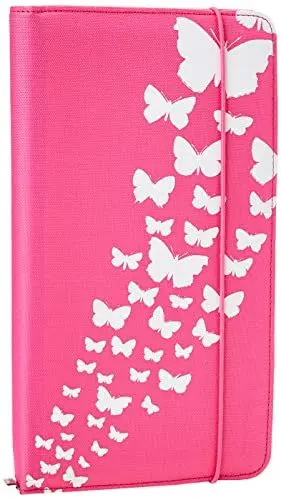 Produktbild: Hama CD Tasche Up to Fashion (für 48 Discs, CD / DVD / Blu-ray / Hörbücher, Mappe zur Aufbewahrung, platzsparend für Auto und Zuhause, Mit Schmetterlingsmotiv) Pink
