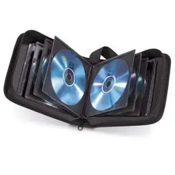 Produktbild: Hama CD Tasche für 32 Discs/CD/DVD/Blu-ray (Mappe zur Aufbewahrung, platzsparend für Auto und Zuhause, Transport-Hüllen) Schwarz
