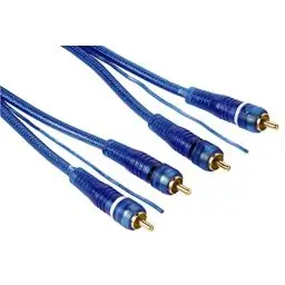 Produktbild: Hama Cinch-Kabel 5m. (doppelt geschirmtes Cinch-Audio-Kabel, vergoldete Cinch-Stecker, 2x2 RCA-Stecker, robuste Lautsprecherkabel aus OFC-Kupfer m. Remoteleitung für Heimkino, HiFi-Anlagen) blau