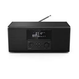 Produktbild: Hama DAB+ Radio mit CD-Player (Bluetooth/USB/UKW/DAB Digitalradio, Radio-Wecker mit 2 Alarmzeiten/Snooze/Timer, 4 Stationstasten, Stereo, beleuchtetes Display) schwarz