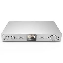 Produktbild: Hama DAB Tuner HiFi Digitalradio Internet Radio FM Tuner Bluetooth Internetradio FM WLAN Stereo Receiver Spotify Amazon Music Fernbedienung USB AUX Wecker DIT2105SBTX silber
