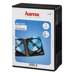 Produktbild: Hama DVD-Hüllen für 6 DVDs (Auch passend für CDs und Blu-rays, Mit Folie zum Einstecken des Covers) 3er-Pack, schwarz