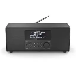 Produktbild: Hama Digitalradio DR1400 (DAB/DAB+/FM, Radio-Wecker mit 2 Alarmzeiten/Snooze/Timer, 4 Stationstasten, Stereo, beleuchtetes Display, kompaktes Digital-Radio) schwarz