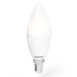 Produktbild: Hama WLAN LED Lampe E14 (Smart Home Lampe 5,5 Watt Kerzenform, dimmbar, warmweiß bis kaltweiß, WIFI LED Lampe mit Sprachsteuerung und App, kompatibel mit Alexa, Google, Siri, Apple, kein Hub nötig)