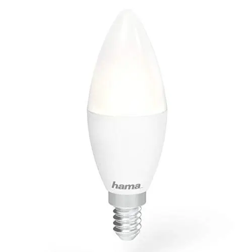 Produktbild: Hama WLAN LED Lampe E14 (Smart Home Lampe 5,5 Watt Kerzenform, dimmbar, warmweiß bis kaltweiß, WIFI LED Lampe mit Sprachsteuerung und App, kompatibel mit Alexa, Google, Siri, Apple, kein Hub nötig)