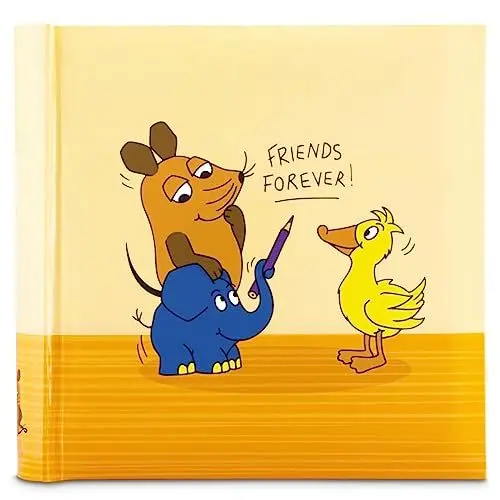 Produktbild: Hama Einsteckalbum „DieMaus“ (Memo-Album mit 100 Seiten, zum Einstecken von 200 Fotos im Format 10x15, Sendung mit der Maus, für Kinderfotos, Babyalbum, Freunde) orange