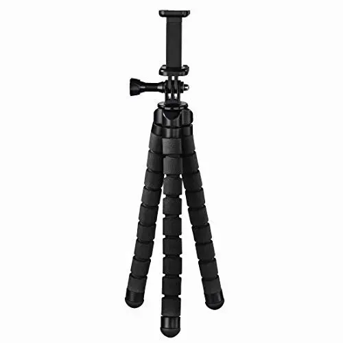 Produktbild: Hama Flex Dreibeinstativ 1/4 Zoll Arbeitshoehe=9-26cm Schwarz Fuer Smartphones und GoPro 4613