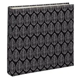 Produktbild: Hama Fotoalbum La Fleur (Jumbo Album mit 100 schwarzen Seiten, Fotobuch für 400 Fotos im Format 10x15, großes Foto-Album mit Blätter-Muster, 30x30) schwarz