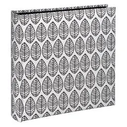 Produktbild: Hama Fotoalbum La Fleur (Jumbo Album mit 100 schwarzen Seiten, Fotobuch für 400 Fotos im Format 10x15, großes Foto-Album mit Blätter-Muster, 30x30) weiß