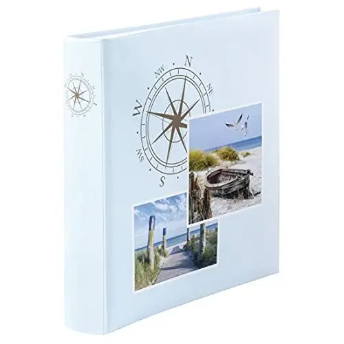 Produktbild: Hama Fotoalbum mit Ostsee-Motiv (Jumbo Fotobuch 30x30 cm, Photo-Album mit 100 weißen Seiten, Album zum Selbstgestalten und zum Einkleben, Bilderalbum für Urlaubs-Fotos) blau