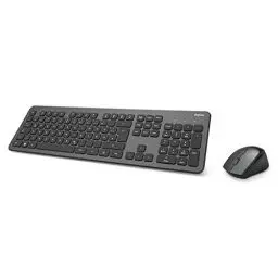 Produktbild: Hama Funk-Tastatur Maus Set (QWERTZ Tastenlayout, kabellose ergonomische Maus, 2,4GHz, USB-Empfänger) Windows Keyboard Funkmaus-Tastatur-Set, schwarz anthrazit