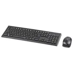 Produktbild: Hama Funk-Tastatur mit Maus Set (deutsches QWERTZ Tastenlayout, 12 Media-Tasten, kabellose optische Maus, 2,4 GHz, USB-Empfänger) Windows Keyboard Funkmaus-Tastatur-Set schwarz