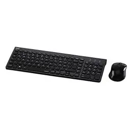 Produktbild: Hama Funk-Tastatur mit Maus Set kabellos (leise Computer-Tastatur mit flachen Tasten, Ziffernblock, deutsches QWERTZ Layout, optische Funk-Maus, 1200 dpi, 8m Reichweite) schwarz