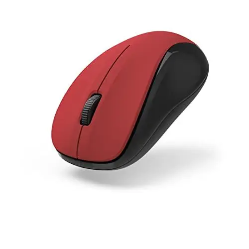 Produktbild: Hama Funkmaus kabellos (3 Tasten, 2,4GHz, 1200dpi, optische Maus kabellos, Wireless, Computermaus, für Laptop/PC/Notebook, geräuschlos, Batterie, für Rechtshänder, für Linkshänder, USB-Empfänger) rot
