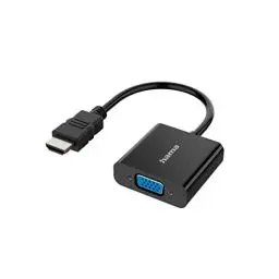 Produktbild: Hama HDMI auf VGA Adapter Full HD 1080p (HDMI Stecker, VGA Buchse und Klinken Buchse, Adapter zum Anschluss von PC, Laptop, Computer mit HDMI an Monitor, TV oder Beamer mit VGA-Anschluss, Konverter)