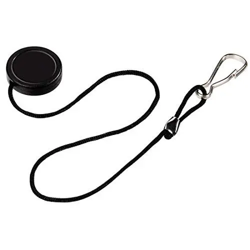 Produktbild: Hama Halter für Objektivdeckel, Karabinerhaken für Befestigung an Kameraöse, Länge 10 cm, Schwarz