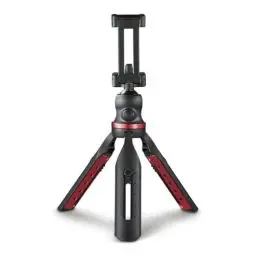 Produktbild: Hama Handy Stativ und Kamerastativ (Reisestativ mit Handyhalterung, Tischstativ mit Kugelkopf, höhenverstellbares Mini-Stativ bis max. 19 cm, aus Aluminium und nylonverstärktem Kunststoff) schwarz