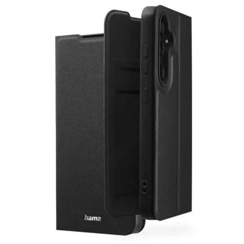 Produktbild: Hama Handyhülle für Samsung Galaxy S24 (Handytasche, Etui mit Kartenfach, Standfunktion, zum Aufstellen, extra Schutz von Display und Kamera, Magnet, Klapphülle, weich) schwarz