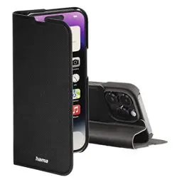 Produktbild: Hama Handytasche für Apple iPhone 14 Pro „Slim Pro“ (Schutzhülle mit Geldbörse 2X Kartenfach, klappbare iPhone 14 Hülle mit Magnetverschluss und Standfunktion) schwarz