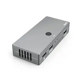 Produktbild: Hama KVM Switch für 2 PCs, Notebooks, Macbooks, Tablets, 4 Ports (KVM Umschalter für z.B. Maus, Tastatur, Drucker, USB Stick, Headset, Festplatte, PC Umschalter Maus Tastatur 3x USB, 1x HDMI), Grau