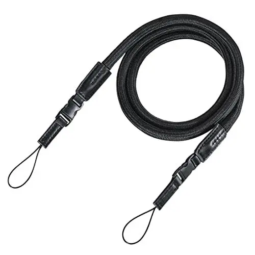 Produktbild: Hama Kameragurt mit Schnellverschluss (Tragegurt geflochten, Nackengurt 120 cm Länge, Nylon, Universal Schultergurt für Spiegelreflex, DSLR, Kompaktkamera und Systemkamera, Retro) schwarz