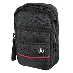 Produktbild: Hama Kameratasche „Samara“ für Digitalkamera (Fototasche klein für Kompaktkamera, mit Gürtelschlaufe, Reißverschluss und Zubehörfach, reißfestes Polyester, 6 x 2,5 x 10,5 cm) schwarz