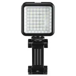 Produktbild: Hama LED Lampe als Videolicht, Fotolicht, Kameralicht (dimmbarer LED Strahler 6000 K, kompakte, tragbare Fotolampe mit Handyhalterung, Blitzschuh z.B. für Mikro, 1/4 Zoll Gewinde für Kamera-Stativ)